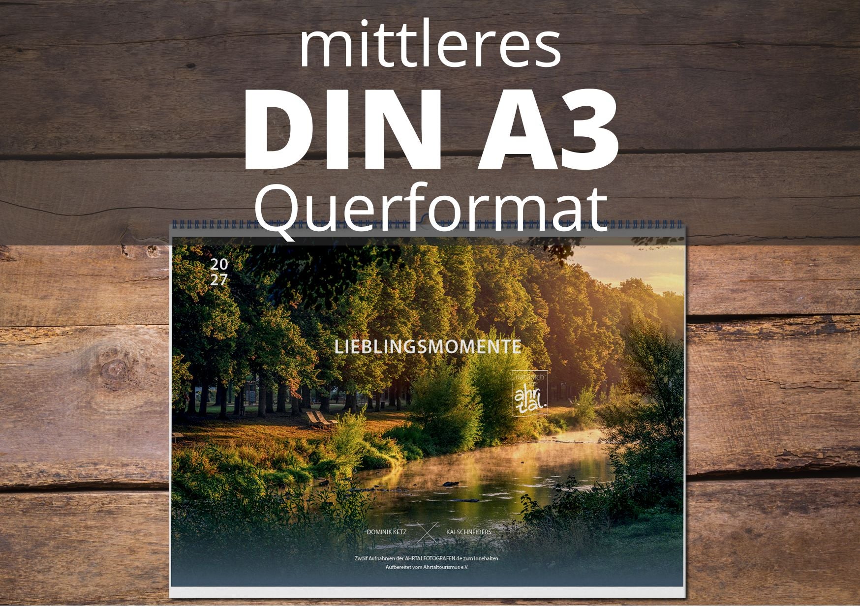 Kalender Lieblingsmomente im Ahrtal 2027 – Querformat, DIN A3 – Titelbild